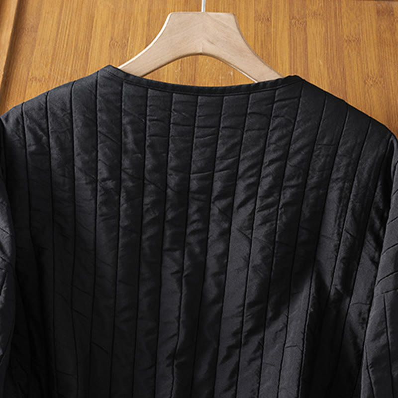 Kurtka damska Buddha Stones z okrągłym dekoltem, ściągaczem, bawełnianą, z długim rękawem i kieszenią - image 4