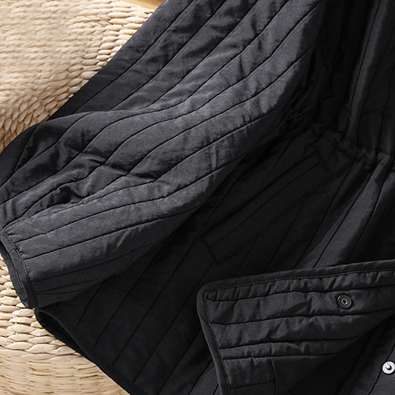 Kurtka damska Buddha Stones z okrągłym dekoltem, ściągaczem, bawełnianą, z długim rękawem i kieszenią - image 9