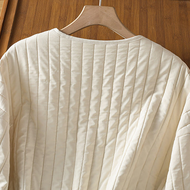 Kurtka damska Buddha Stones z okrągłym dekoltem, ściągaczem, bawełnianą, z długim rękawem i kieszenią - image 13