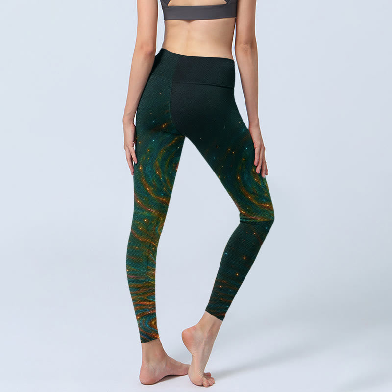 Legginsy do jogi damskie z nadrukiem w kwiaty lotosu i Buddha Stones - image 3
