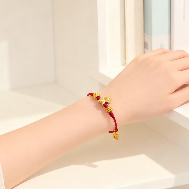 Bransoletka z plecionego sznurka z Buddha Stones, Rok Konia, Sukces, Siła, Regulowana - image 3