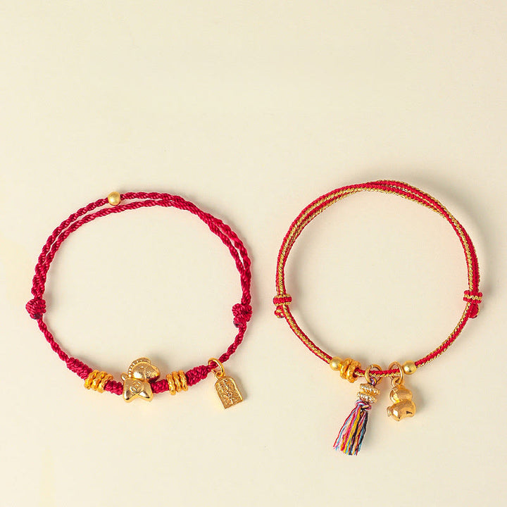 Bransoletka z plecionego sznurka z Buddha Stones, Rok Konia, Sukces, Siła, Regulowana - image 11