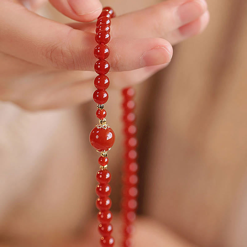 Bransoletka z podwójnym owinięciem z czerwonego agatu i Buddha Stones, z koralikami, z samoakceptacją i pewnością siebie - image 10