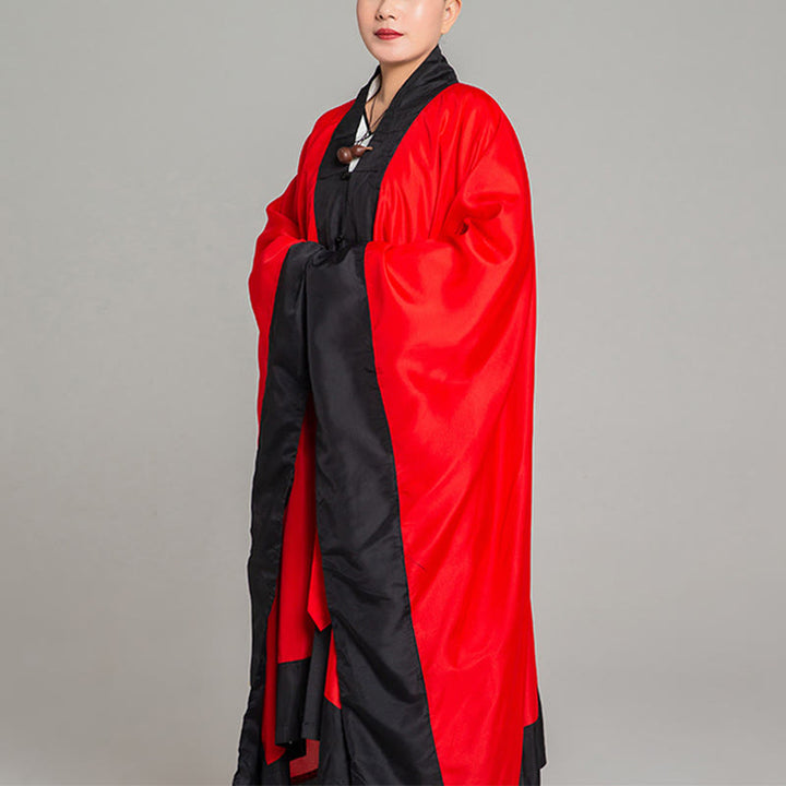 Buddha Stones Wudang Jednokolorowe Długie Szerokie Rękawy Unisex Taoistyczna Szata Kimono Na Ceremonię Qigong Tai Chi - image 13