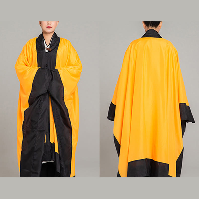 Buddha Stones Wudang Jednokolorowe Długie Szerokie Rękawy Unisex Taoistyczna Szata Kimono Na Ceremonię Qigong Tai Chi - image 5