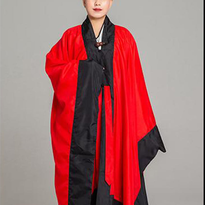 Buddha Stones Wudang Jednokolorowe Długie Szerokie Rękawy Unisex Taoistyczna Szata Kimono Na Ceremonię Qigong Tai Chi - image 14