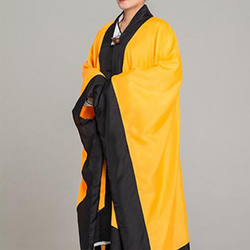 Buddha Stones Wudang Jednokolorowe Długie Szerokie Rękawy Unisex Taoistyczna Szata Kimono Na Ceremonię Qigong Tai Chi - image 2