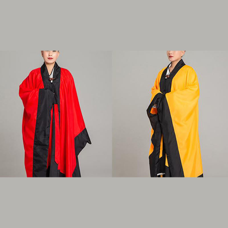 Buddha Stones Wudang Jednokolorowe Długie Szerokie Rękawy Unisex Taoistyczna Szata Kimono Na Ceremonię Qigong Tai Chi - image 17