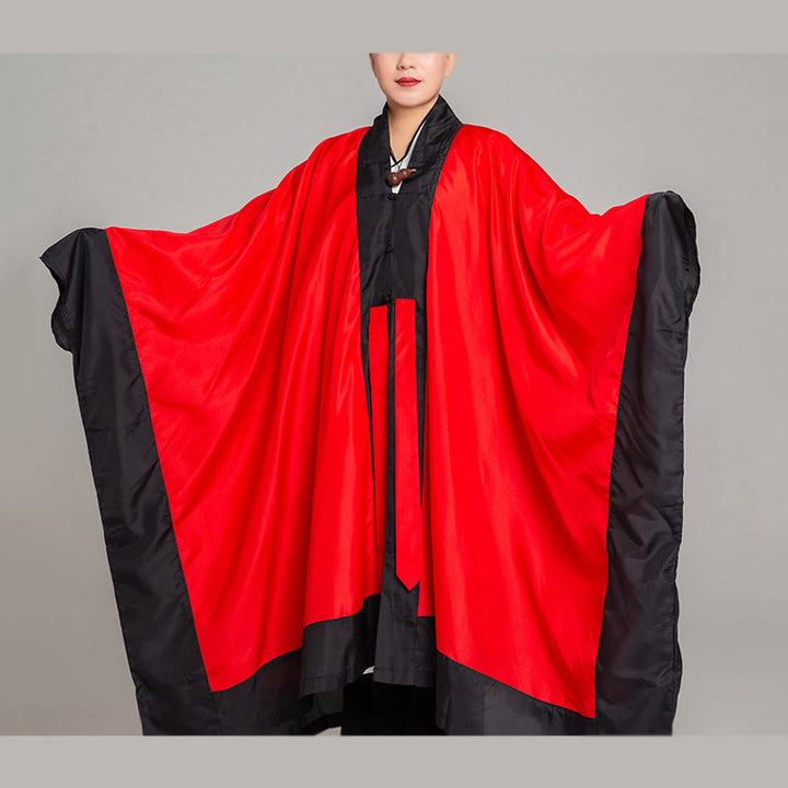 Buddha Stones Wudang Jednokolorowe Długie Szerokie Rękawy Unisex Taoistyczna Szata Kimono Na Ceremonię Qigong Tai Chi - image 16