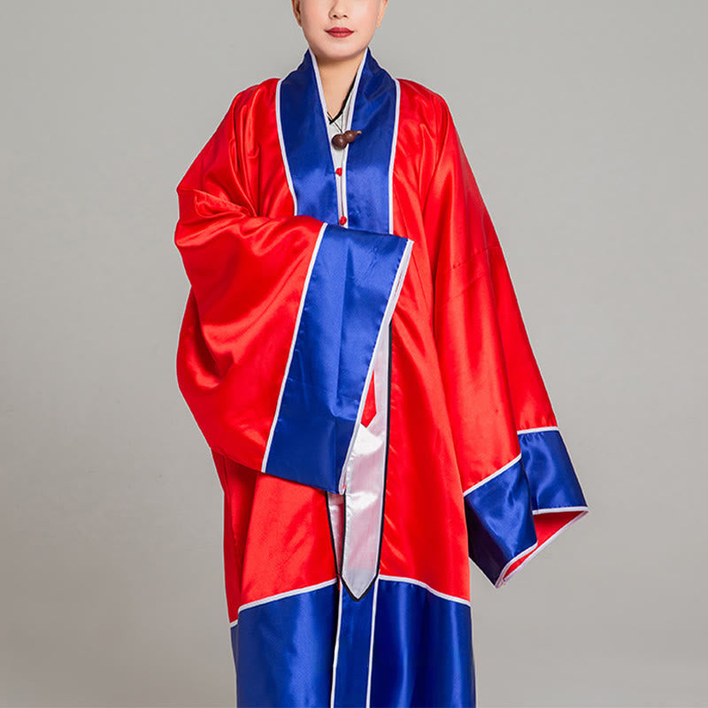 Buddha Stones Wudang Żuraw Haft Długi Szeroki Rękaw Uniseks Taoistyczna Szata Kimono Na Ceremonię Qigong Tai Chi - Czerwony - 2XL- PASUJE DO USA/ UK/AU/ EU- XL - image 1