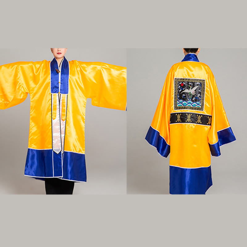 Buddha Stones Wudang Żuraw Haft Długi Szeroki Rękaw Uniseks Taoistyczna Szata Kimono Na Ceremonię Qigong Tai Chi - image 11