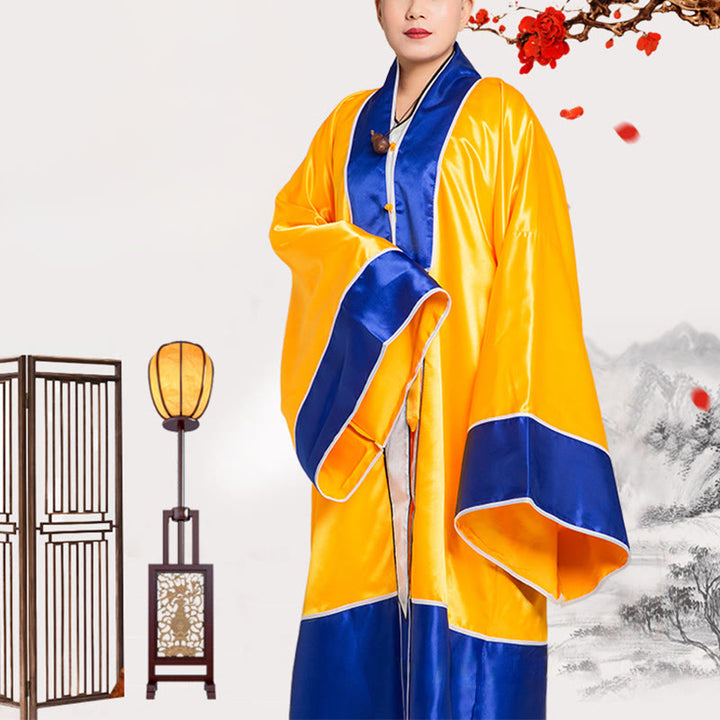 Buddha Stones Wudang Żuraw Haft Długi Szeroki Rękaw Uniseks Taoistyczna Szata Kimono Na Ceremonię Qigong Tai Chi - image 12