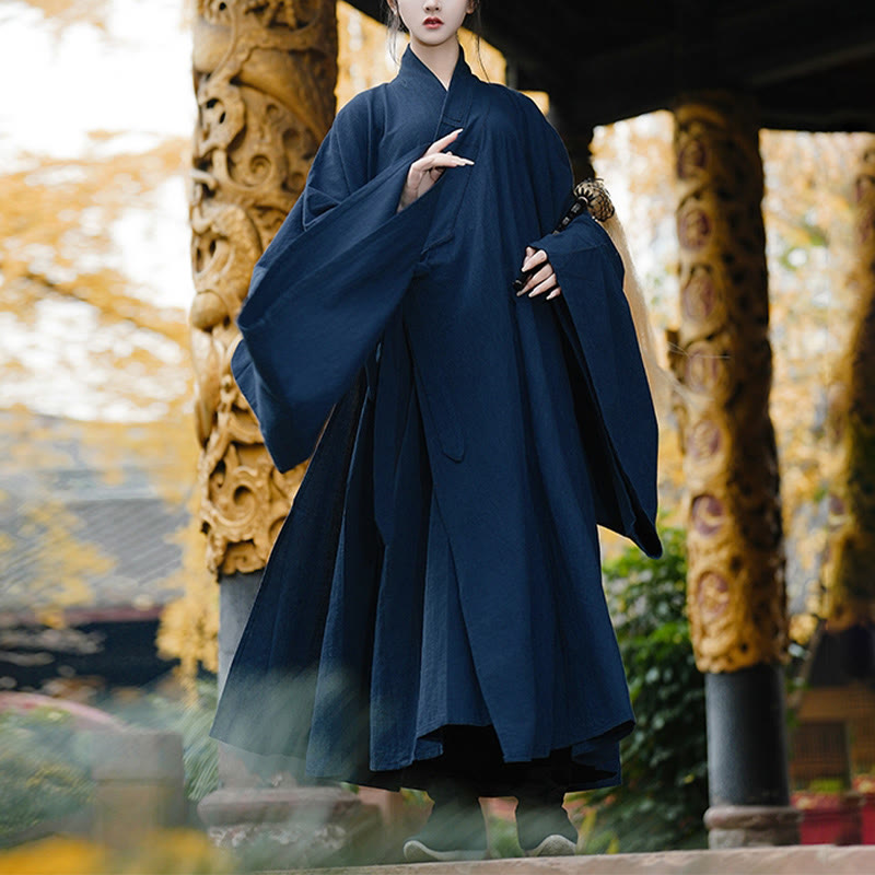Buddha Stones Jesień Zima Wudang Tradycyjny Tai Chi Sztuki Walki Ceremonia Lniana Długi Rękaw Unisex Taoistyczna Długa Szata - Duży rękaw - XL- ODPOWIEDNIE DLA USA/ UK/AU/ EU- L - image 3