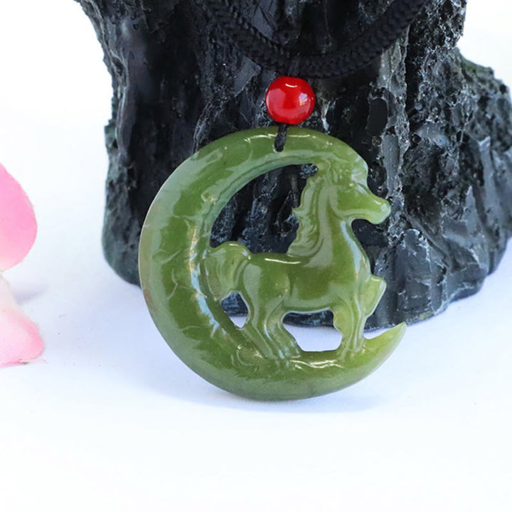 Buddha Stones z chińskim zodiakiem, rokiem konia, rzeźbiony jadeit, zapewniający szczęście i dobrobyt - image 5