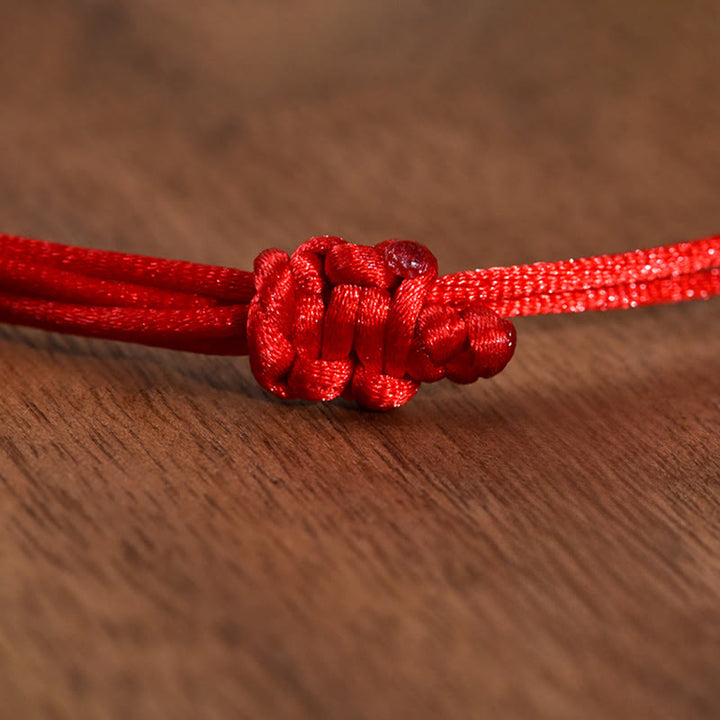 Buddha Stones Srebrna blokada długowieczności Czerwony sznurek Koraliki z drewna brzoskwiniowego Ochrona Regulowana obroża dla kotów i małych psów - image 13