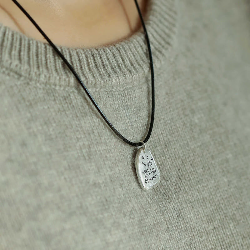 Buddha Stones, zawieszka na szczęście konia ze srebra próby 999, Rok Konia, łańcuszek ze srebra próby 925, naszyjnik z błogosławieństwem - image 10