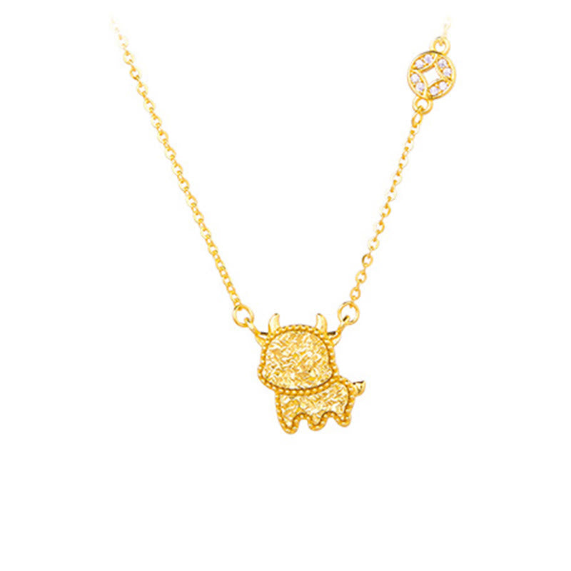 Naszyjnik z Buddha Stones, Rok Konia, Chiński Zodiak, Srebro Sterling 925, Wzór Monety, Błogosławieństwo, Łańcuszek - Wół - Srebro (Błogosławieństwo ♥ Ochrona) - image 13