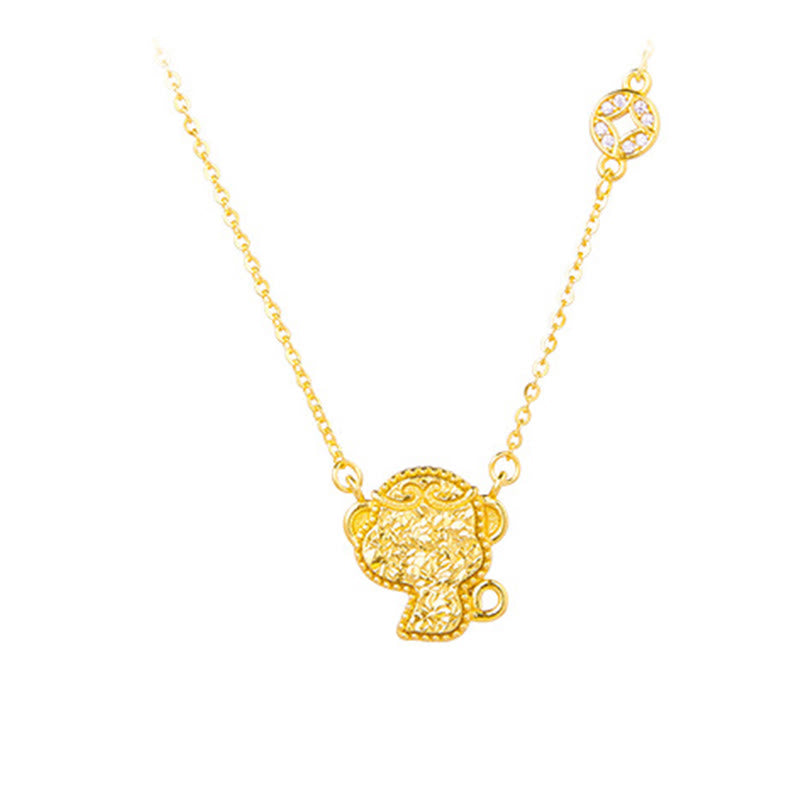 Naszyjnik z Buddha Stones, Rok Konia, Chiński Zodiak, Srebro Sterling 925, Wzór Monety, Błogosławieństwo, Łańcuszek - Małpa - Srebro (Błogosławieństwo ♥ Ochrona) - image 25