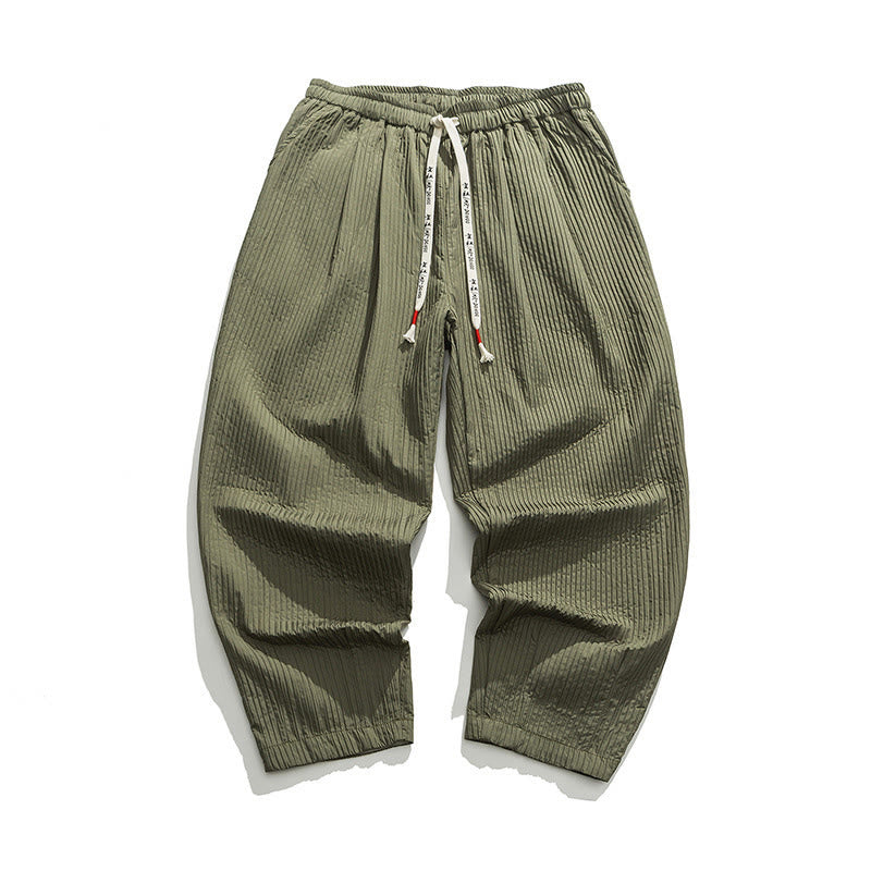 Męskie spodnie haremowe z kieszeniami i ściągaczem Buddha Stones Fall w jednolitym kolorze - image 8