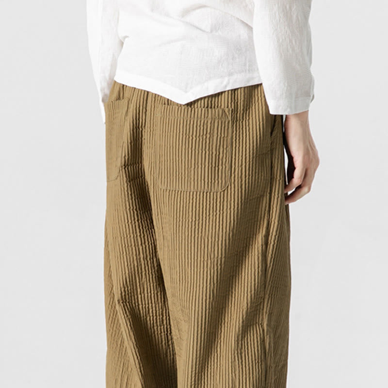 Męskie spodnie haremowe z kieszeniami i ściągaczem Buddha Stones Fall w jednolitym kolorze - image 19