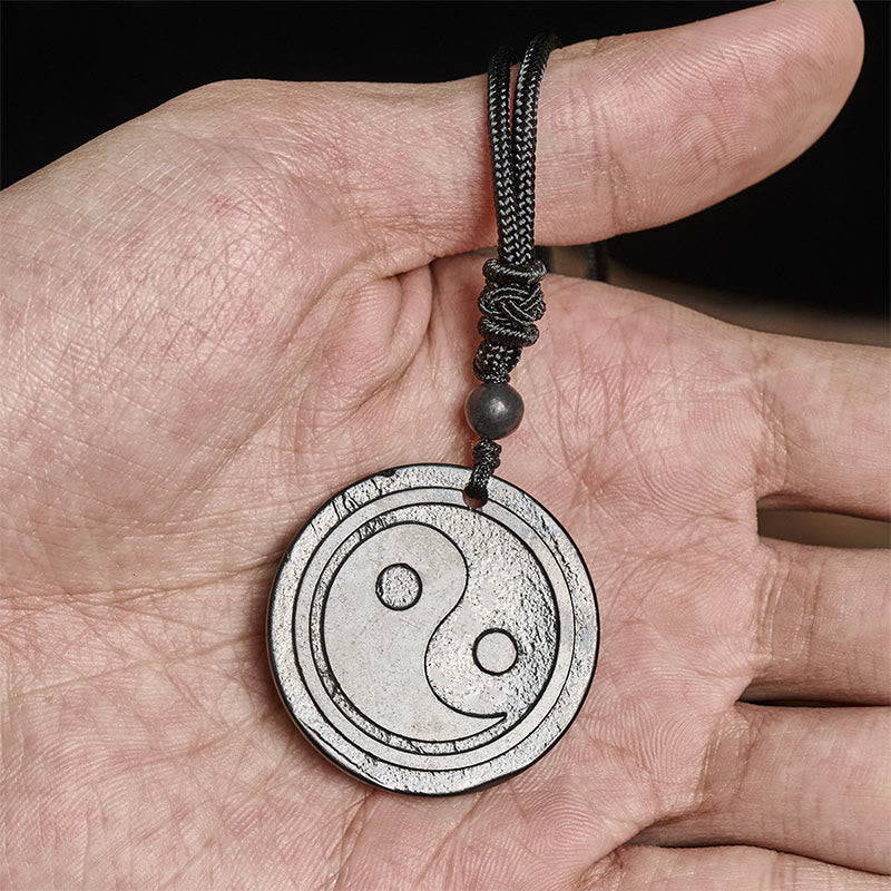 Naszyjnik z Buddha Stones , naturalny autentyczny kamień szungit, rzeźbiony, ochrona yin yang - image 7