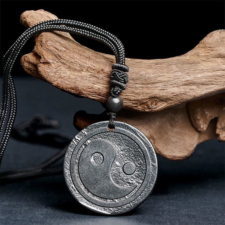 Naszyjnik z Buddha Stones , naturalny autentyczny kamień szungit, rzeźbiony, ochrona yin yang - image 1