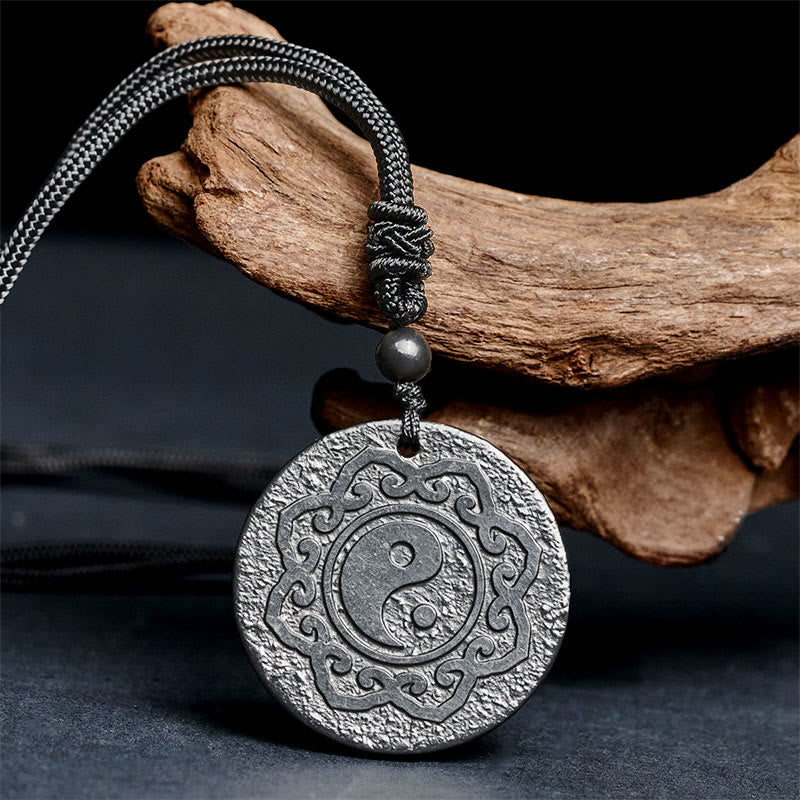 Naszyjnik z Buddha Stones Tai Chi Yin Yang z autentycznym kamieniem szungitowym i wisiorkiem z wewnętrzną siłą - image 2