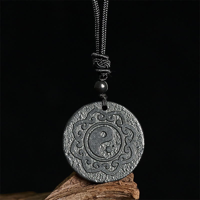 Naszyjnik z Buddha Stones Tai Chi Yin Yang z autentycznym kamieniem szungitowym i wisiorkiem z wewnętrzną siłą - image 3