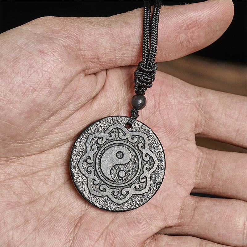 Naszyjnik z Buddha Stones Tai Chi Yin Yang z autentycznym kamieniem szungitowym i wisiorkiem z wewnętrzną siłą - image 7