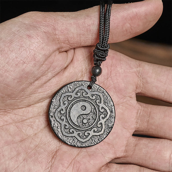 Naszyjnik z Buddha Stones Tai Chi Yin Yang z autentycznym kamieniem szungitowym i wisiorkiem z wewnętrzną siłą - image 7