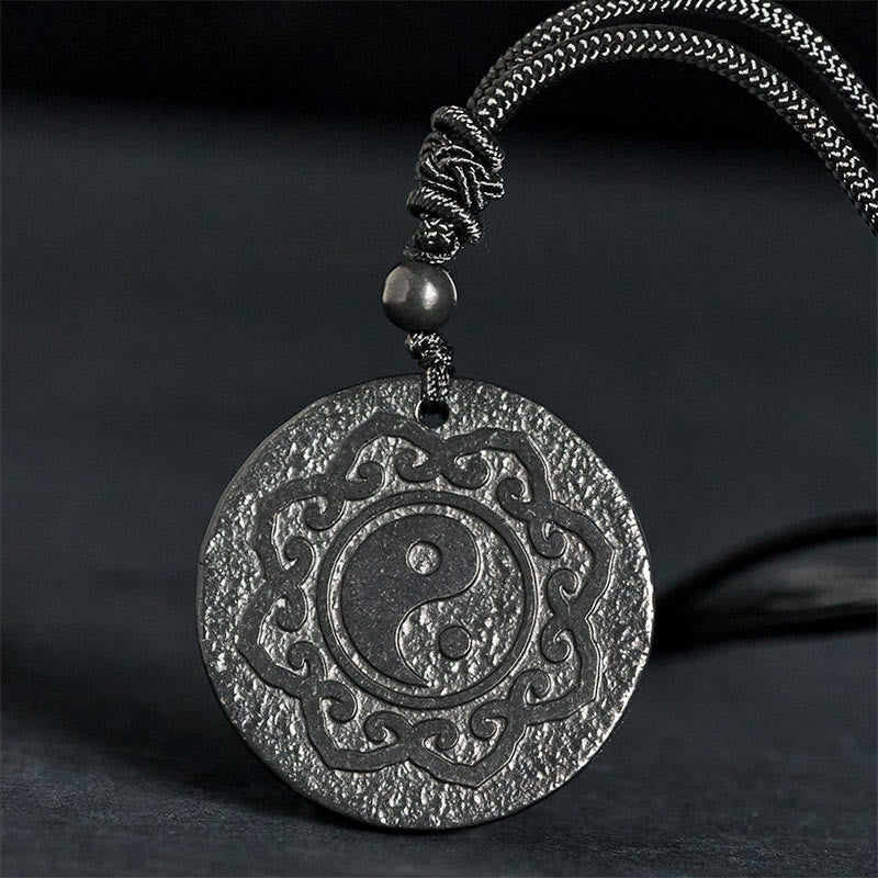 Naszyjnik z Buddha Stones Tai Chi Yin Yang z autentycznym kamieniem szungitowym i wisiorkiem z wewnętrzną siłą - Kamień szungitowy (ochrona ♥ uziemienie) - 35-40 mm - image 0