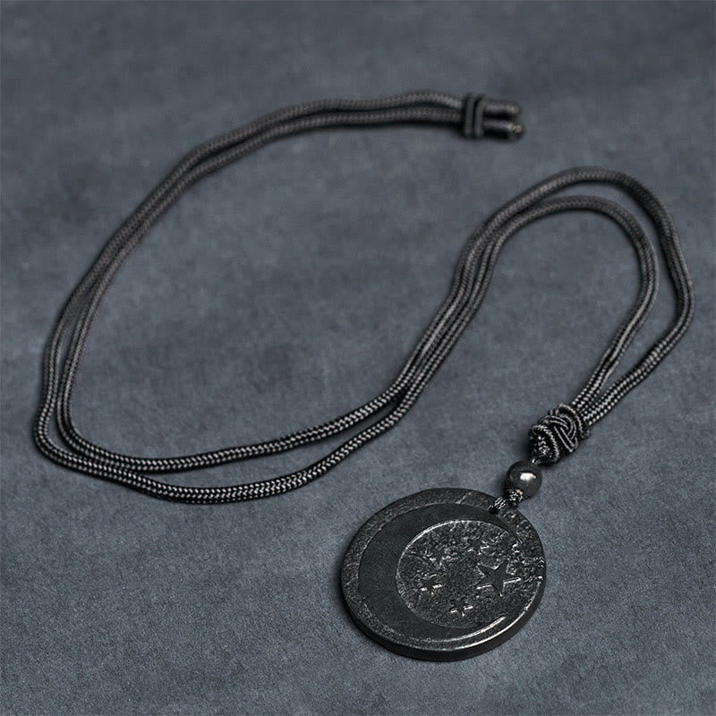 Naszyjnik z Buddha Stones, gwiazda księżycowa, okrągły wzór, autentyczny kamień szungit, ochrona, wisior - image 7