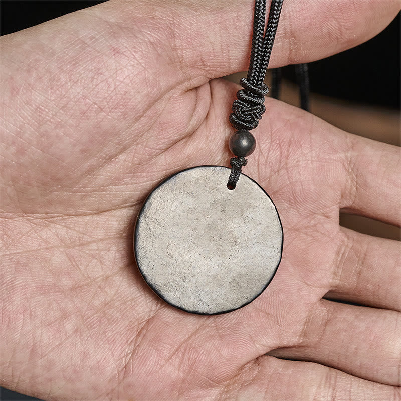 Naszyjnik z Buddha Stones w kształcie koła, prosty design, autentyczny wisiorek z kamieniem szungitowym - image 7