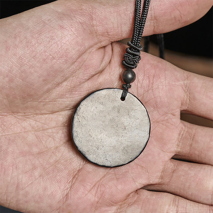 Naszyjnik z Buddha Stones w kształcie koła, prosty design, autentyczny wisiorek z kamieniem szungitowym - image 6