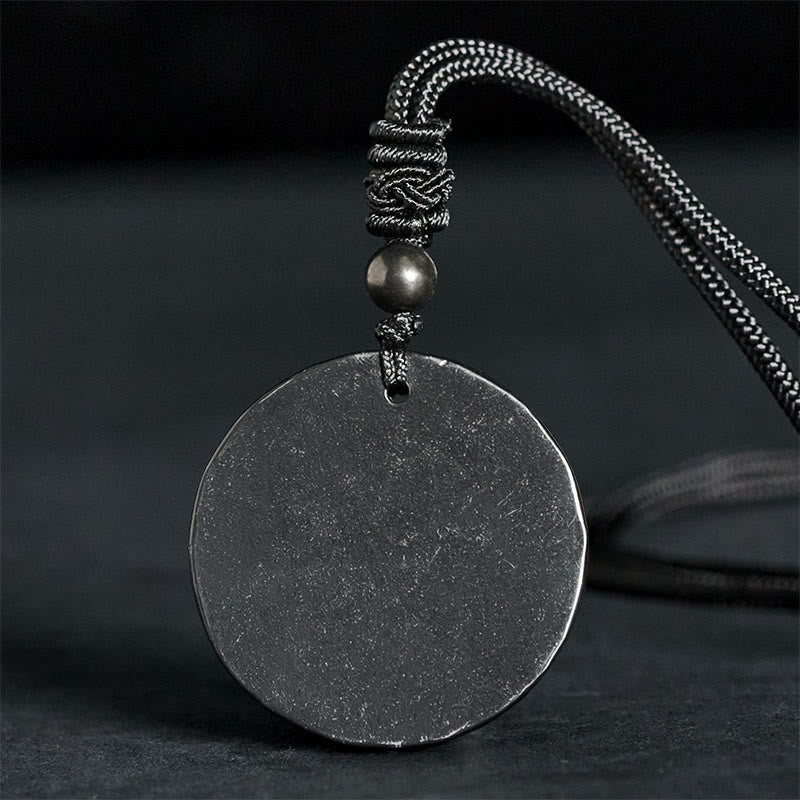 Naszyjnik z Buddha Stones w kształcie koła, prosty design, autentyczny wisiorek z kamieniem szungitowym - image 1
