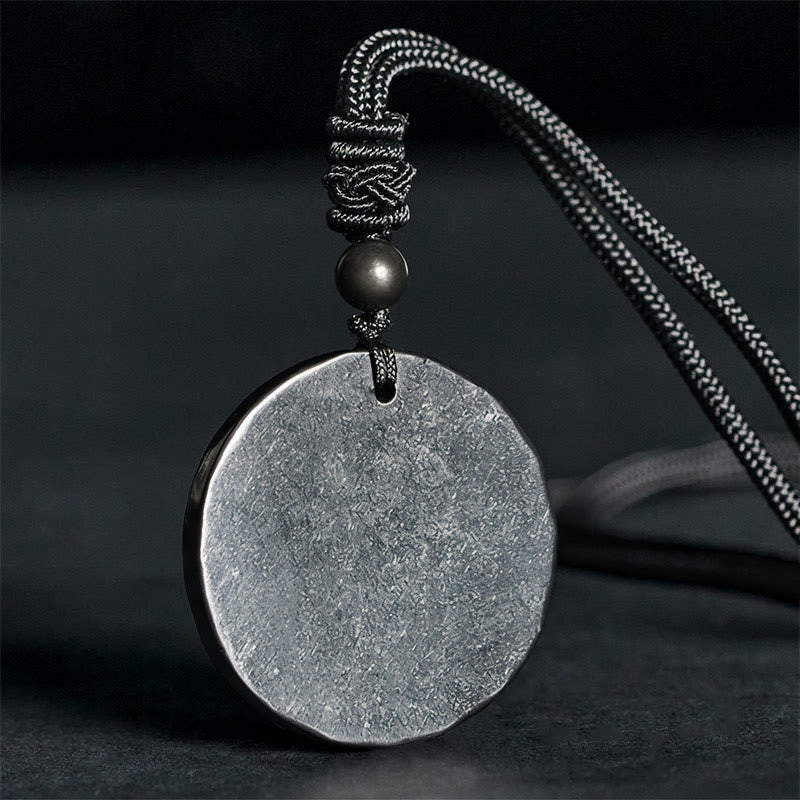 Naszyjnik z Buddha Stones w kształcie koła, prosty design, autentyczny wisiorek z kamieniem szungitowym - Kamień szungitowy (ochrona ♥ uziemienie) - 35-40 mm - image 0