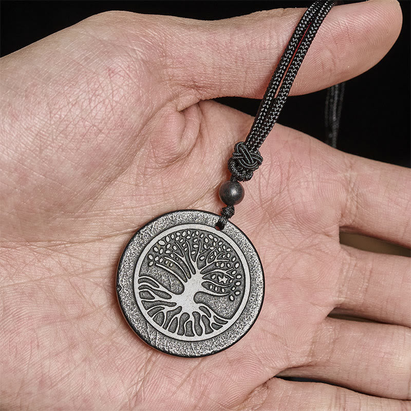 Buddha Stones, wzór rzeźbienia drzewa życia, autentyczny kamień szungit, wisiorek ochronny - image 4