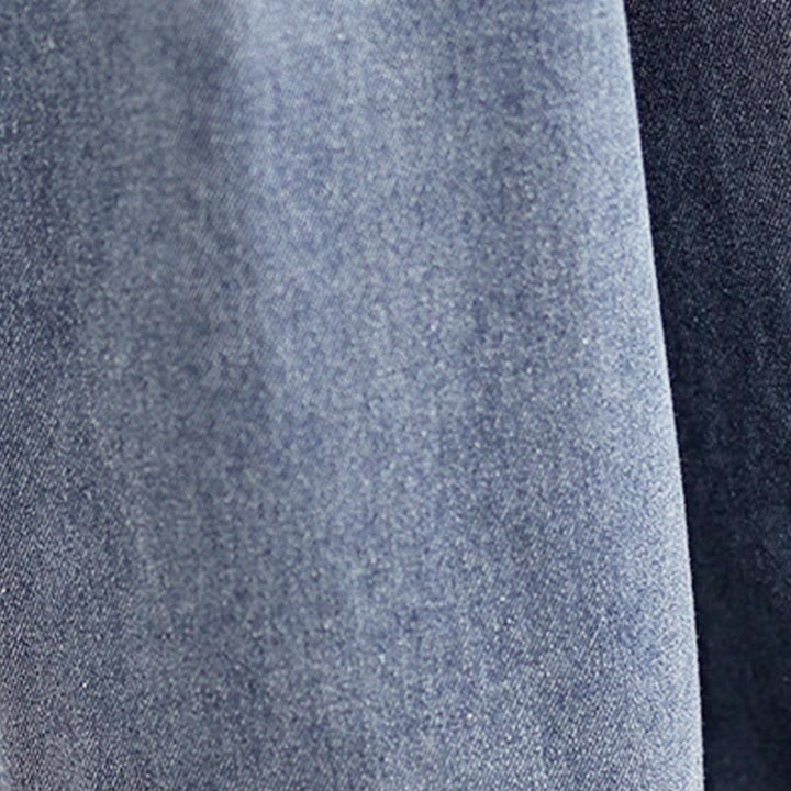 Buddha Stones Jesień Vintage Zniszczony Projekt Wysoki Stan Damskie Szerokie Spodnie Nogawki Z Kieszeniami - image 9