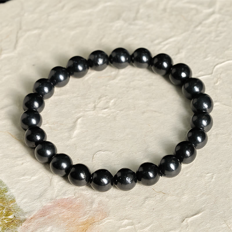 Bransoletka z Buddha Stones Round Authentic Shungite Inner Strength - 8 mm - image 7