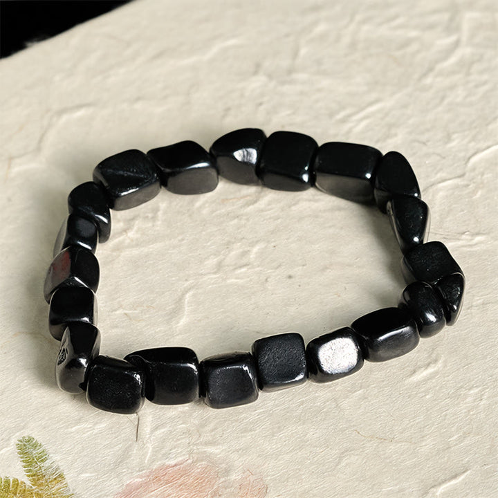 Bransoletka z koralików ochronnych z kamieni Buddha Stones 8 mm, naturalny autentyczny kamień szungit - image 1
