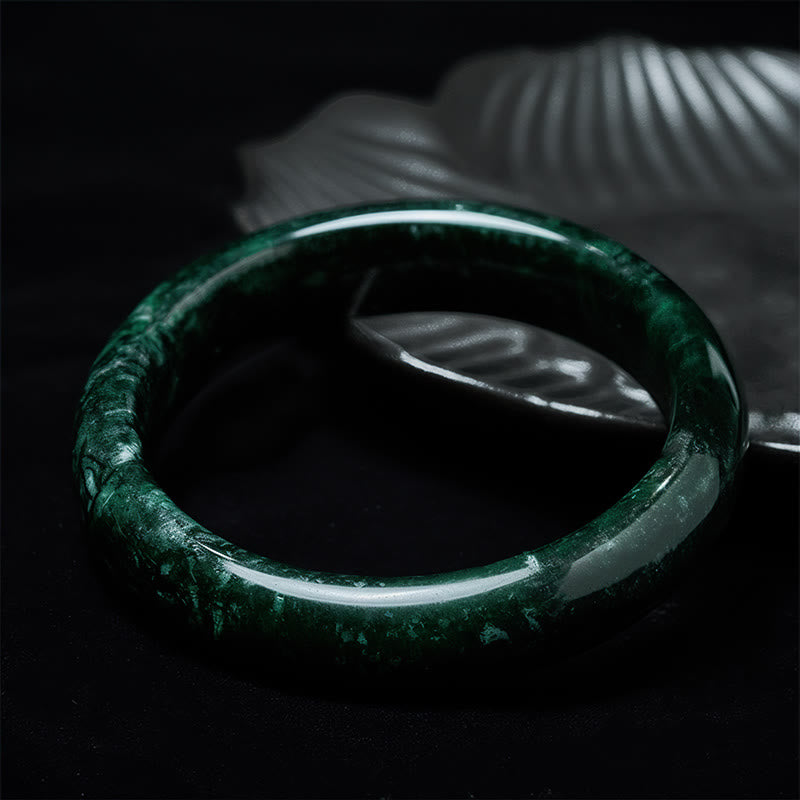 Bransoletka ochronna z czarno-zielonego jadeitu z Buddha Stones Nanyang - image 2