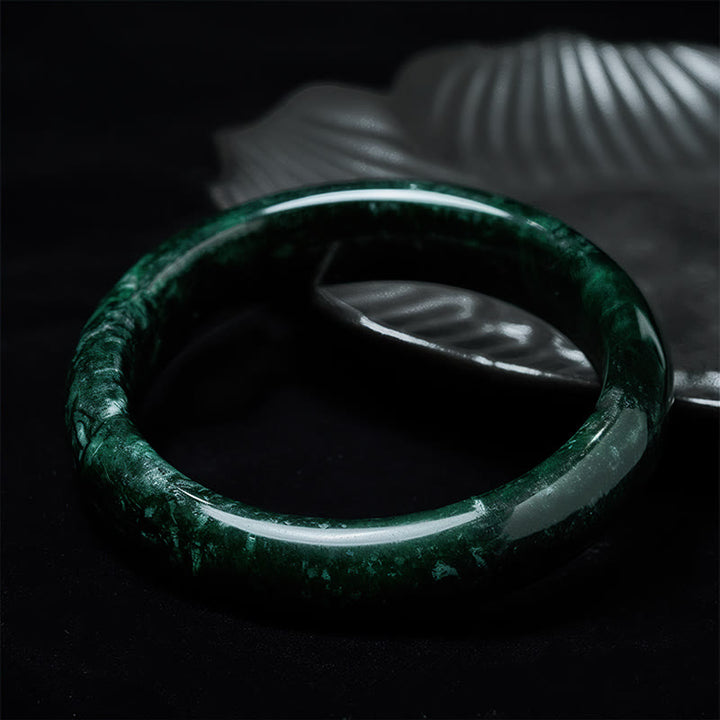 Bransoletka ochronna z czarno-zielonego jadeitu z Buddha Stones Nanyang - image 2