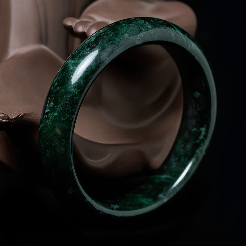 Bransoletka ochronna z czarno-zielonego jadeitu z Buddha Stones Nanyang - image 1