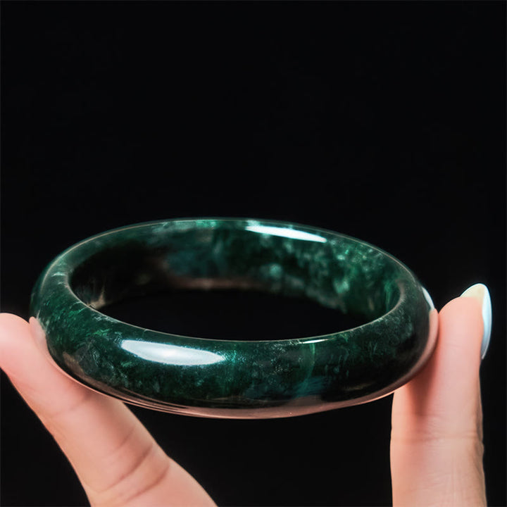 Bransoletka ochronna z czarno-zielonego jadeitu z Buddha Stones Nanyang - image 3