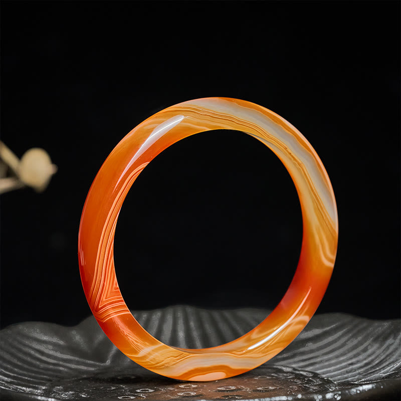 Bransoletka z Buddha Stones z żyłkowanym wzorem i spokojnym czerwonym agatem - image 2