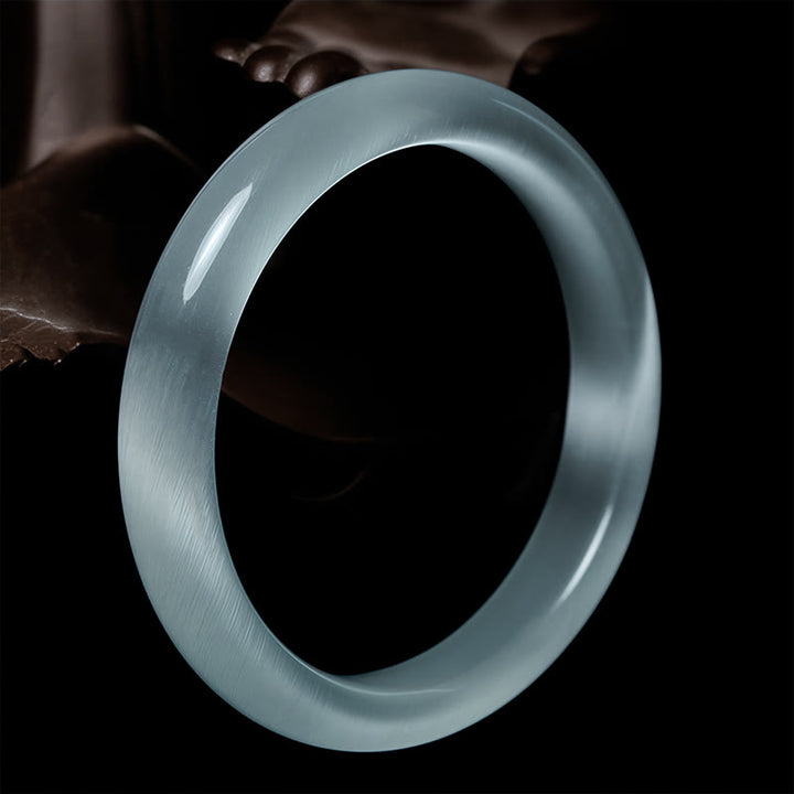 Bransoletka-mankiet z Buddha Stones, białe kocie oko, obfitość duchowa - Białe Kocie Oko (Szczęście ♥ Pozytywne) - 64 mm - image 0