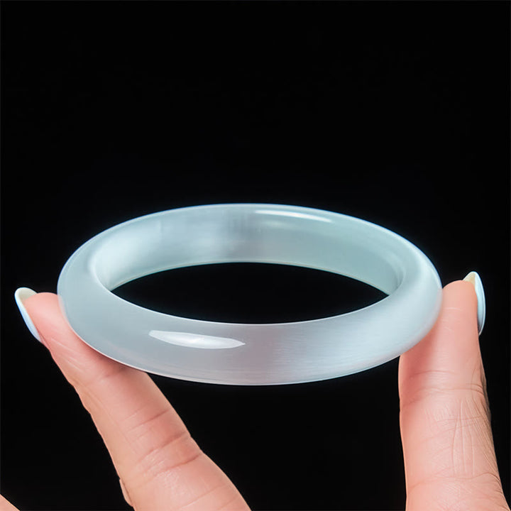 Bransoletka-mankiet z Buddha Stones, białe kocie oko, obfitość duchowa - image 3