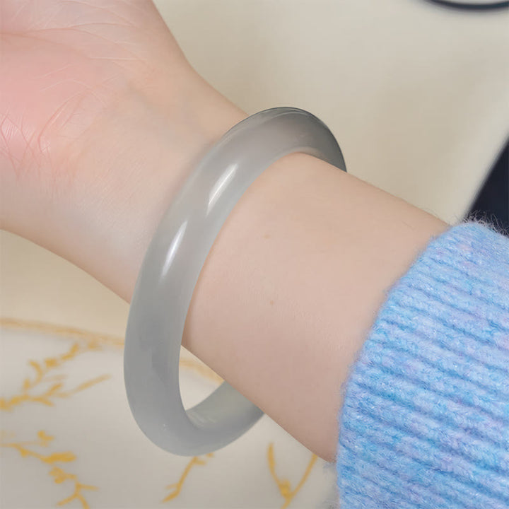 Bransoletka-mankiet z Buddha Stones, białe kocie oko, obfitość duchowa - image 4