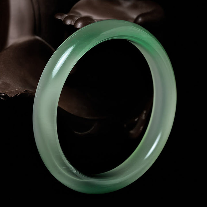 Bransoletka-mankiet z Buddha Stones , chryzoberylowego kociego oka, cienka, wspierająca spokój - image 1