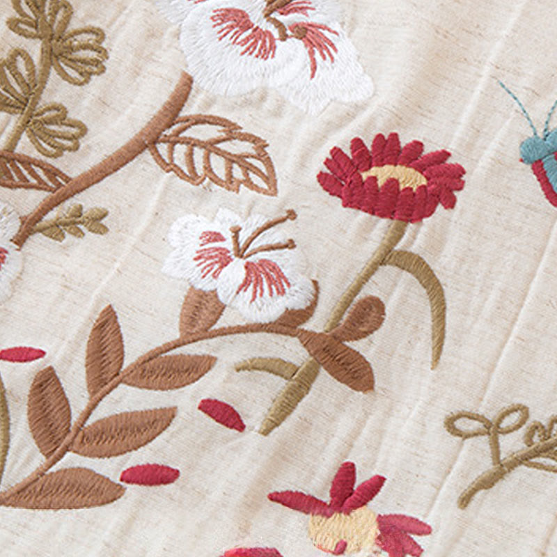 Buddha Stones 2 szt. Kolorowy kwiatowy motyl z długim rękawem, koszulą i dekoltem w serek, spodniami i bawełnianą piżamą z kieszeniami - image 1